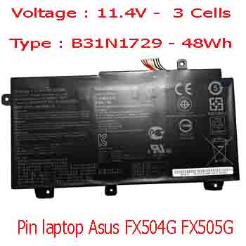 Pin Laptop Asus FX504 FX504G FX504GD Chính Hãng  ( 11.4V, 48Wh )