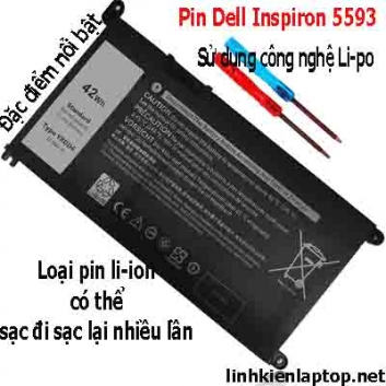 Pin Laptop Dell Inspiron 5593 Chính Hãng ( 11.46V, 42Wh )