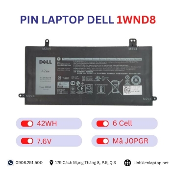 Pin Laptop Dell 1WND8 Chính Hãng ( 7.6V, 42Wh )