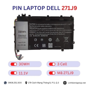 Pin Laptop Dell 271J9 Chính Hãng ( 11.1V, 30Wh )