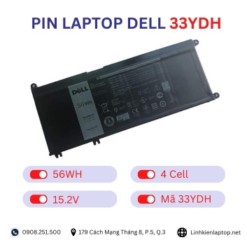Pin Laptop Dell 33YDH Chính Hãng ( 15.2V, 56Wh )