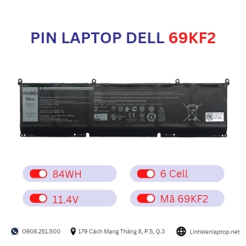 Pin Laptop Dell 69KF2 Chính Hãng ( 11.4V, 84Wh )