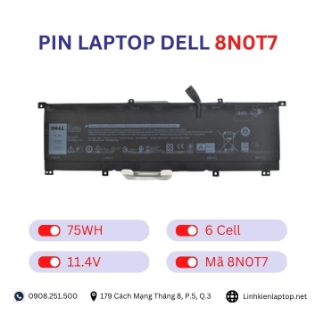 Pin Laptop Dell 8N0T7 Chính Hãng ( 11.4V, 75Wh )