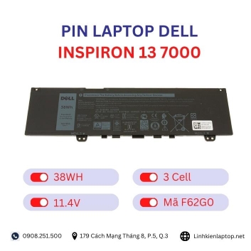 Pin Laptop Dell Inspiron 13 7000 Chính Hãng ( 11.4V, 38Wh )