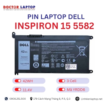 Pin Laptop Dell Inspiron 15 5582 Chính Hãng ( 11.4V, 42Wh )