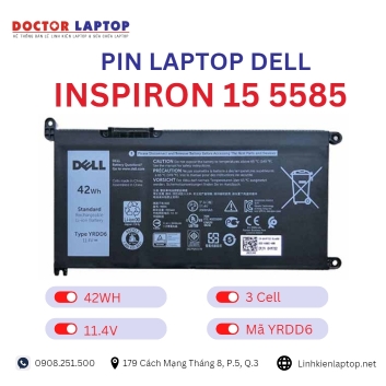 Pin Laptop Dell Inspiron 15 5585 Chính Hãng ( 11.4V, 42Wh )