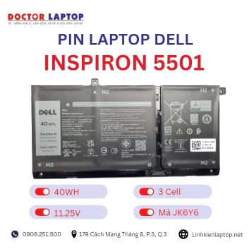 Pin Laptop Dell Inspiron 5501 Chính Hãng ( 11.25V, 40Wh )