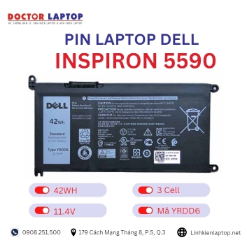 Pin Laptop Dell Inspiron 5590 Chính Hãng ( 11.4V, 42Wh )
