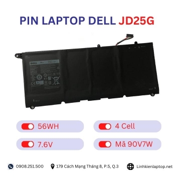 Pin Laptop Dell JD25G Chính Hãng ( 7.6V, 56Wh )