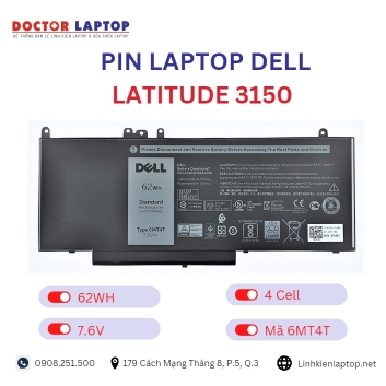 Pin Laptop Dell Latitude 3150 Chính Hãng ( 7.6V, 62Wh )
