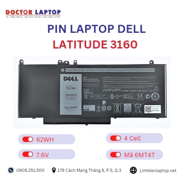 Pin Laptop Dell Latitude 3160 Chính Hãng ( 7.6V, 62Wh )