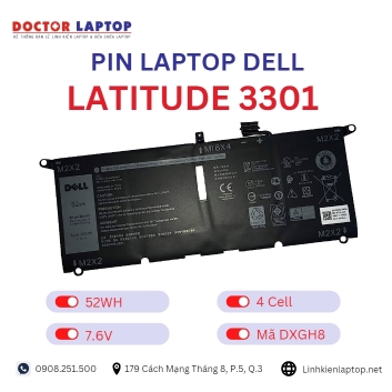 Pin Laptop Dell Latitude 3301 Chính Hãng ( 7.6V, 52Wh )