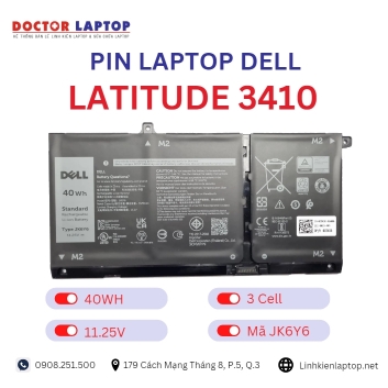 Pin Laptop Dell Latitude 3410 Chính Hãng ( 11.25V, 40Wh )