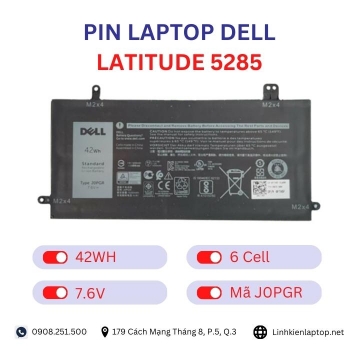 Pin Laptop Dell Latitude 5285 Chính Hãng ( 7.6V, 42Wh )