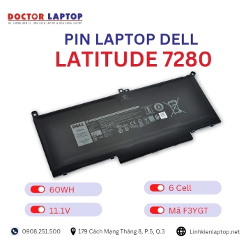 Pin Laptop Dell Latitude 7280 Chính Hãng ( 11.1V, 60Wh )