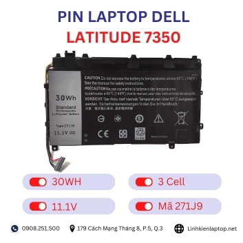 Pin Laptop Dell Latitude 7350 Chính Hãng ( 11.1V, 30Wh )