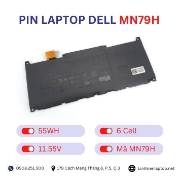 Pin Laptop Dell MN79H Chính Hãng ( 11.55V, 56Wh )