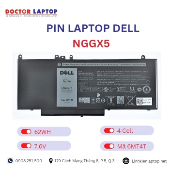 Pin Laptop Dell NGGX5 Chính Hãng ( 7.6V, 62Wh )
