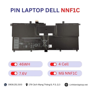Pin Laptop Dell NNF1C Chính Hãng ( 7.6V, 46Wh )