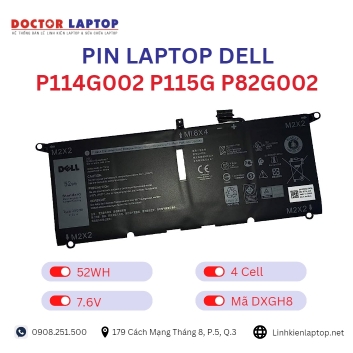 Pin Laptop Dell P113G P113G001 P114G001 Chính Hãng ( 7.6V, 52Wh )