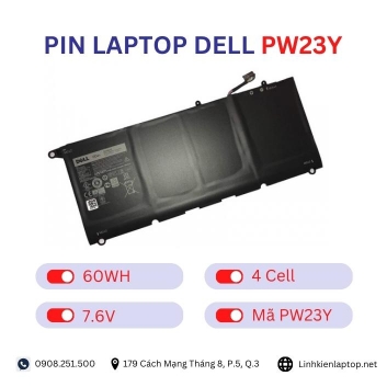Pin Laptop Dell PW23Y Chính Hãng ( 7.6V, 60Wh )