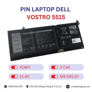 Pin Laptop Dell Vostro 5515 Chính Hãng ( 11.4V, 41Wh )