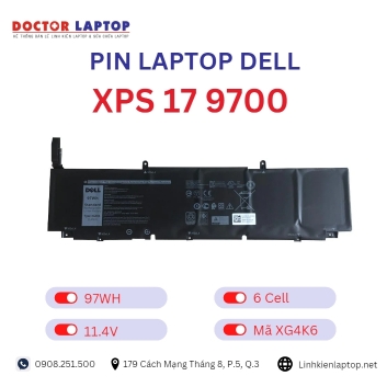Pin Laptop Dell XPS 17 9700 Chính Hãng ( 11.4V, 97Wh )