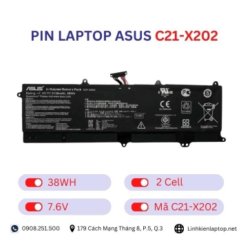 Pin laptop Asus C21-X202